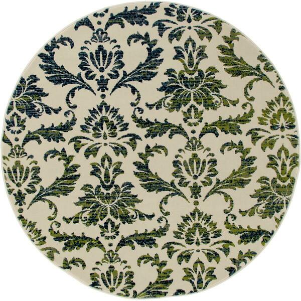 Art Carpet 8 Ft. Bastille Collection Victorian Woven Round Area Rug, Cream 841864110320